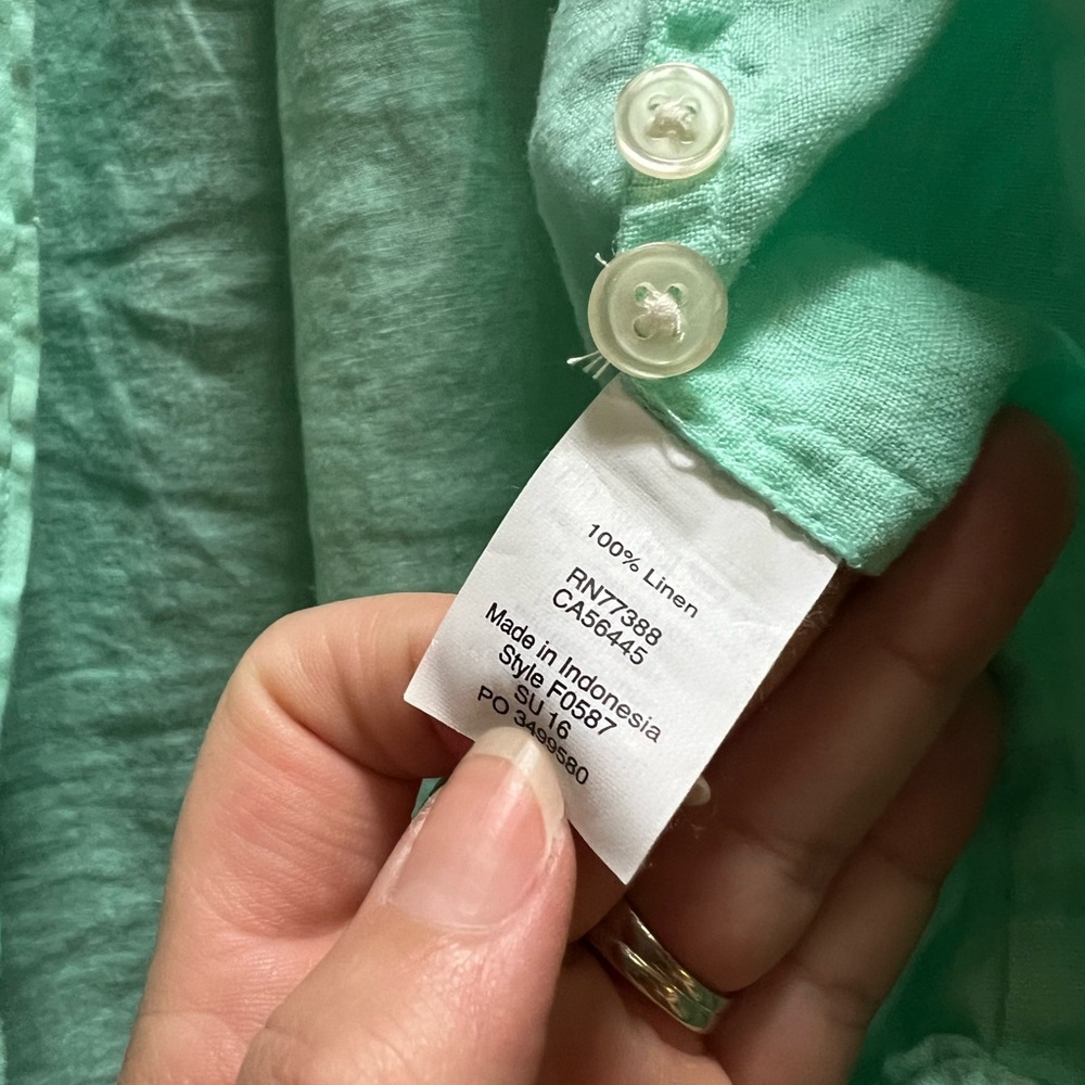 Mint J. Crew Linen Button Down - image 2